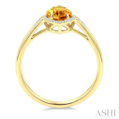 Evoque Gemstone Marquise Shape & Halo Diamond Ring