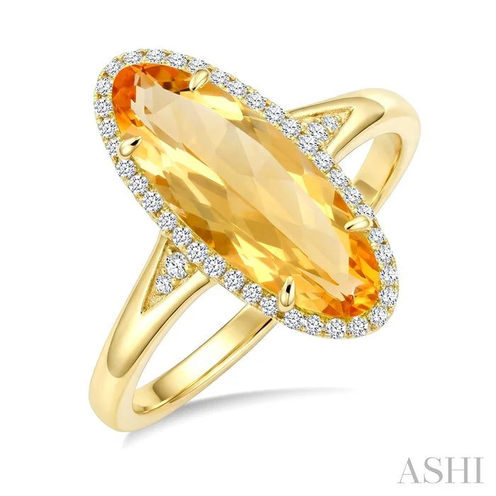 Evoque Gemstone Oval Shape & Halo Diamond Ring