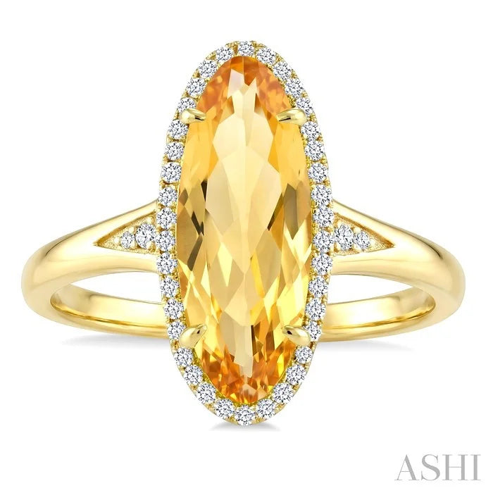 Evoque Gemstone Oval Shape & Halo Diamond Ring