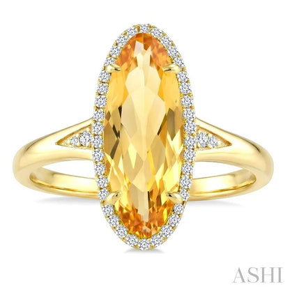 Evoque Gemstone Oval Shape & Halo Diamond Ring