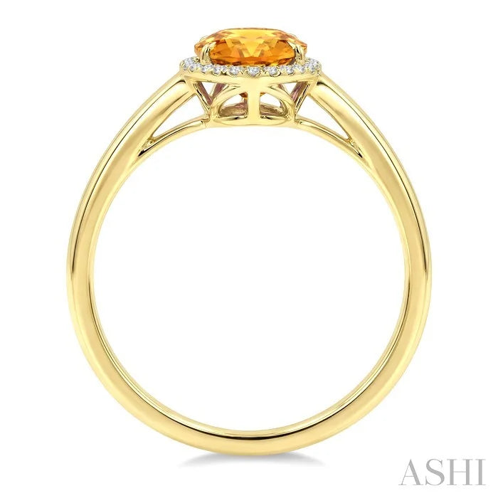 Evoque Gemstone Oval Shape & Halo Diamond Ring