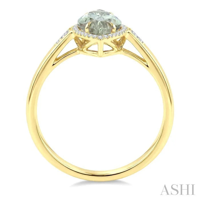 Evoque Gemstone Marquise Shape & Halo Diamond Ring