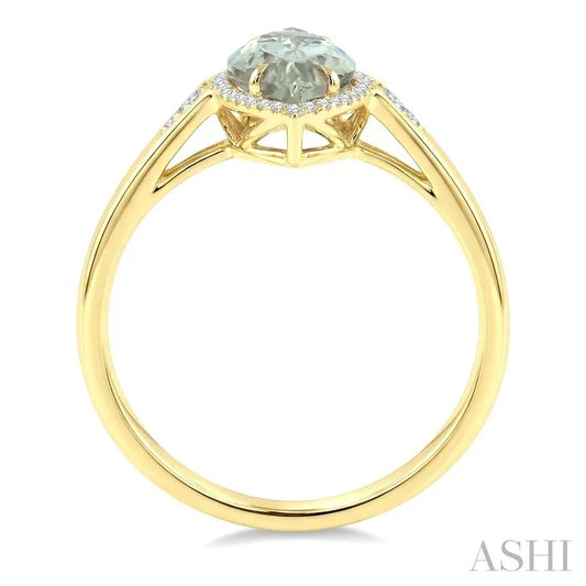 Evoque Gemstone Marquise Shape & Halo Diamond Ring