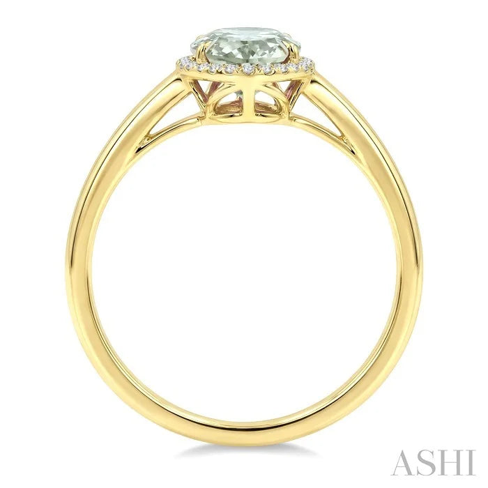 Evoque Gemstone Oval Shape & Halo Diamond Ring