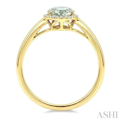 Evoque Gemstone Oval Shape & Halo Diamond Ring