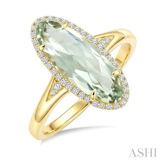 Evoque Gemstone Oval Shape & Halo Diamond Ring