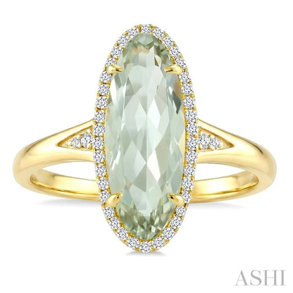 Evoque Gemstone Oval Shape & Halo Diamond Ring