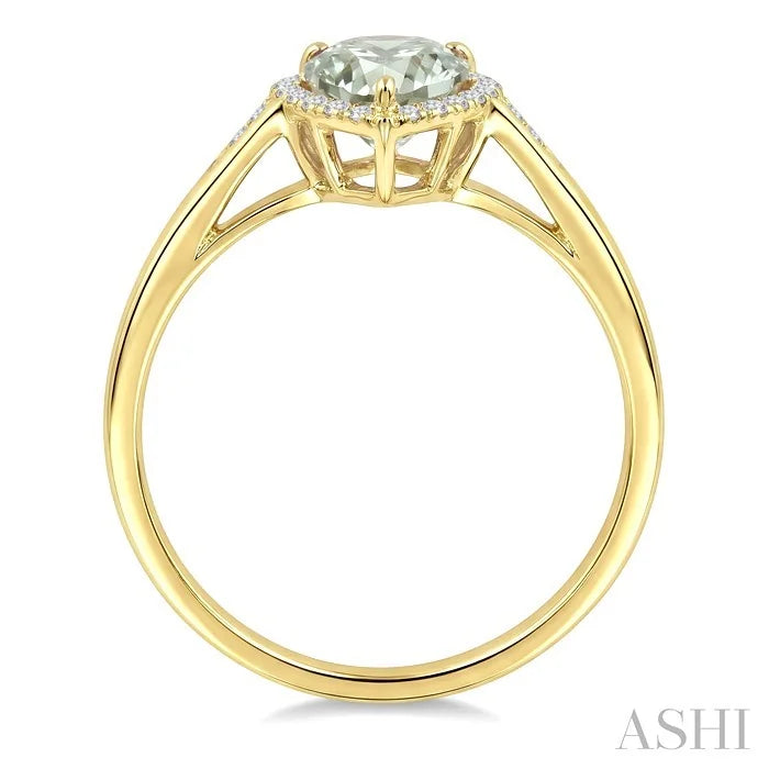 Evoque Gemstone Pear Shape & Halo Diamond Ring