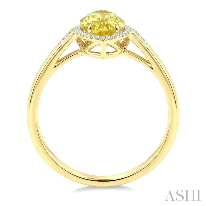Evoque Gemstone Marquise Shape & Halo Diamond Ring