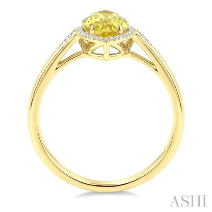 Evoque Gemstone Marquise Shape & Halo Diamond Ring