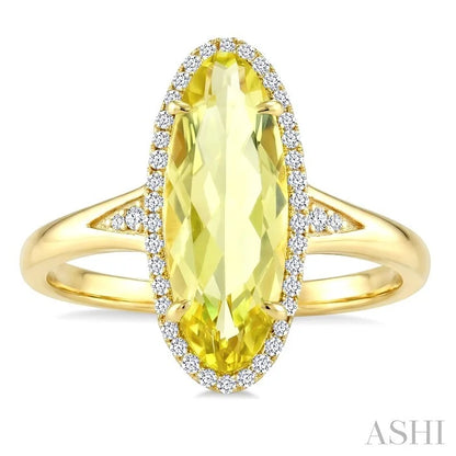 Evoque Gemstone Oval Shape & Halo Diamond Ring
