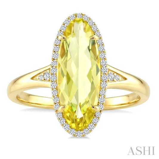 Evoque Gemstone Oval Shape & Halo Diamond Ring