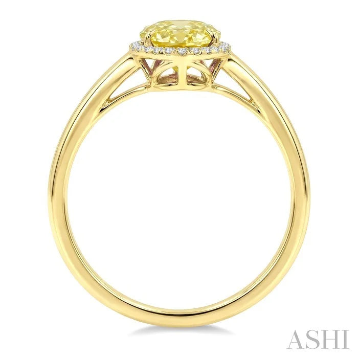 Evoque Gemstone Oval Shape & Halo Diamond Ring