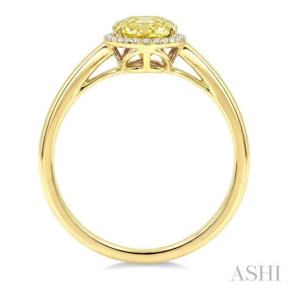 Evoque Gemstone Oval Shape & Halo Diamond Ring