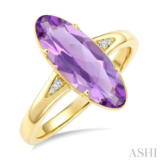 Evoque Gemstone Oval Shape & Diamond Ring
