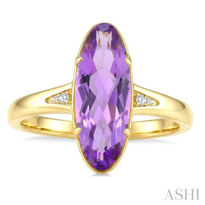 Evoque Gemstone Oval Shape & Diamond Ring