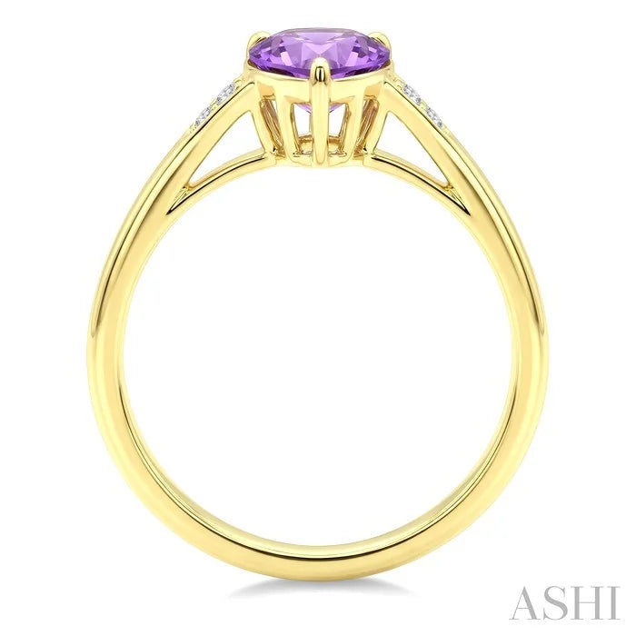 Evoque Gemstone Pear Shape & Diamond Ring