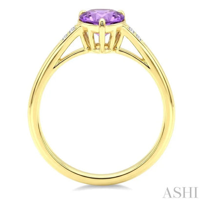 Evoque Gemstone Pear Shape & Diamond Ring