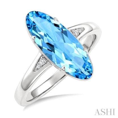 Evoque Gemstone Oval Shape & Diamond Ring