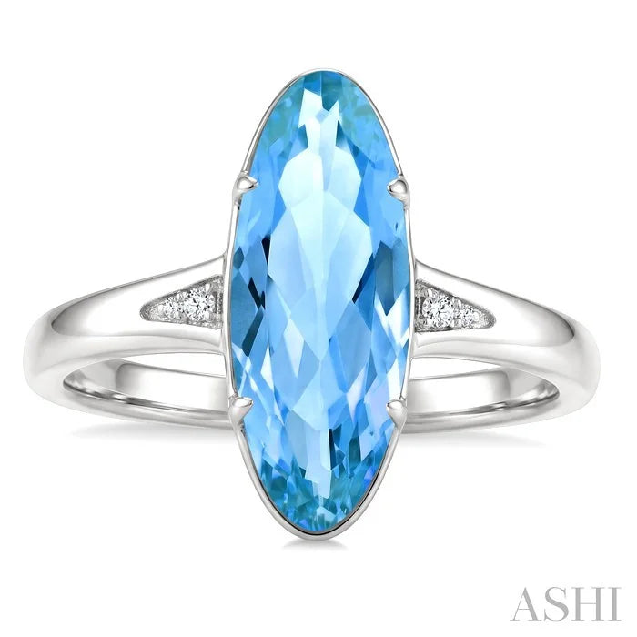 Evoque Gemstone Oval Shape & Diamond Ring