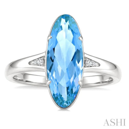Evoque Gemstone Oval Shape & Diamond Ring