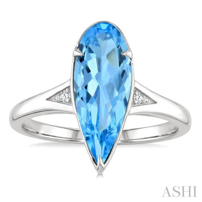 Evoque Gemstone Pear Shape & Diamond Ring