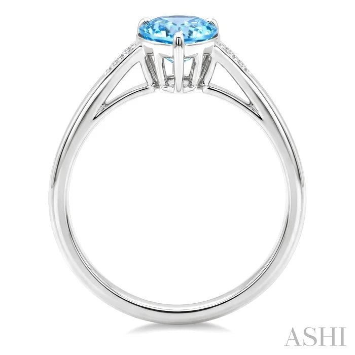 Evoque Gemstone Pear Shape & Diamond Ring
