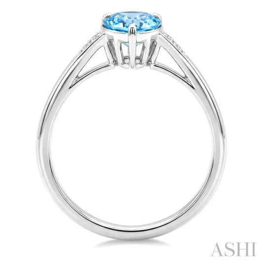 Evoque Gemstone Pear Shape & Diamond Ring