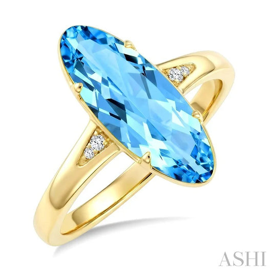 Evoque Gemstone Oval Shape & Diamond Ring