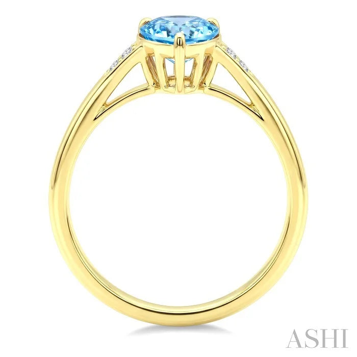 Evoque Gemstone Pear Shape & Diamond Ring