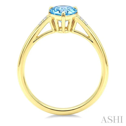 Evoque Gemstone Pear Shape & Diamond Ring