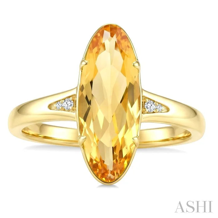 Evoque Gemstone Oval Shape & Diamond Ring