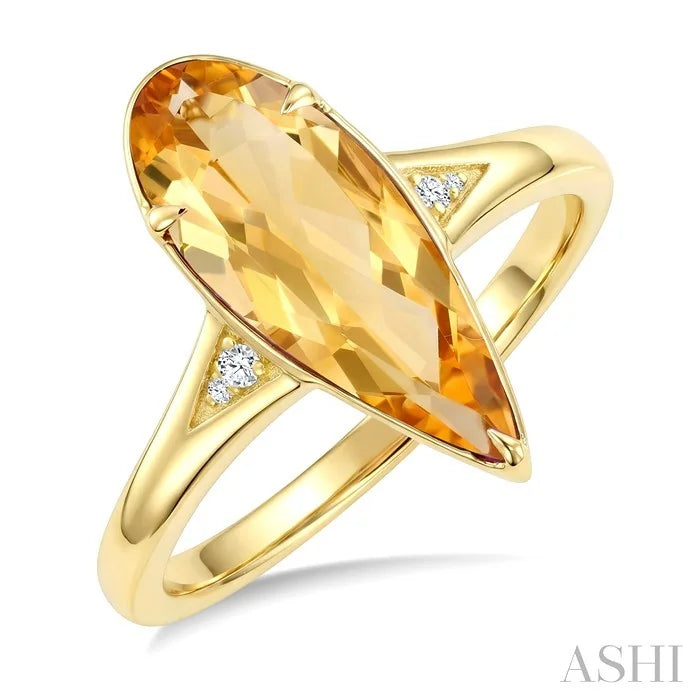 Evoque Gemstone Pear Shape & Diamond Ring