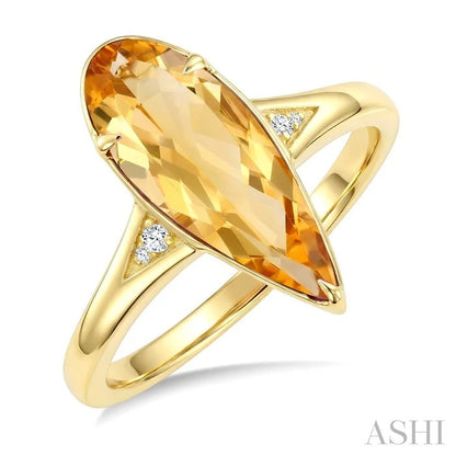 Evoque Gemstone Pear Shape & Diamond Ring