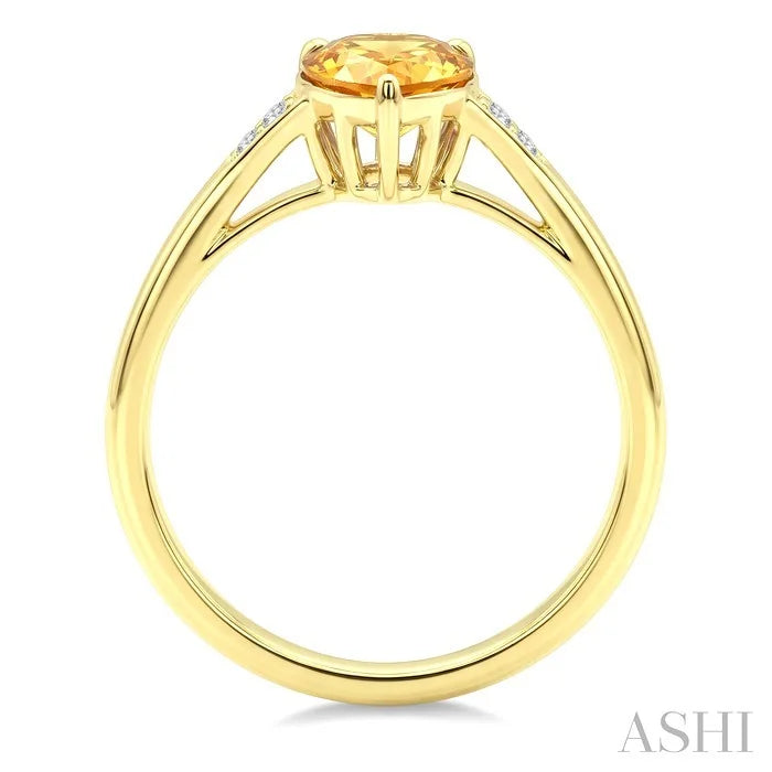 Evoque Gemstone Pear Shape & Diamond Ring