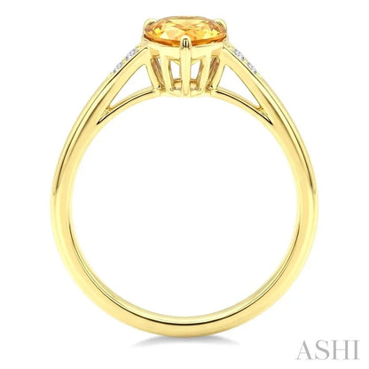 Evoque Gemstone Pear Shape & Diamond Ring