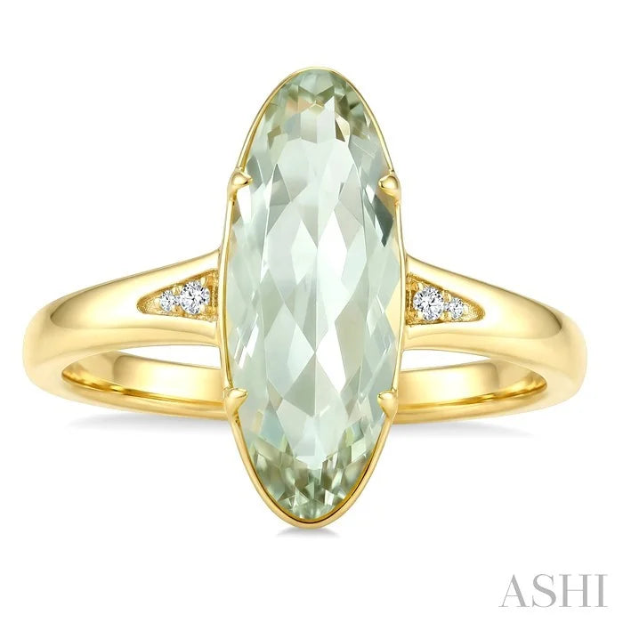 Evoque Gemstone Oval Shape & Diamond Ring