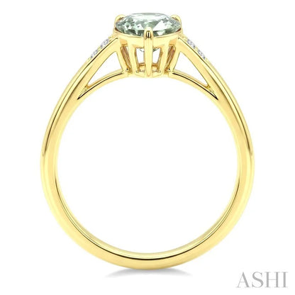 Evoque Gemstone Pear Shape & Diamond Ring