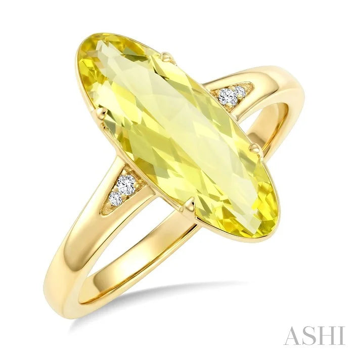 Evoque Gemstone Oval Shape & Diamond Ring