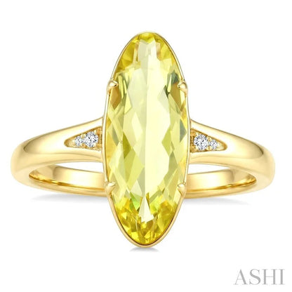 Evoque Gemstone Oval Shape & Diamond Ring
