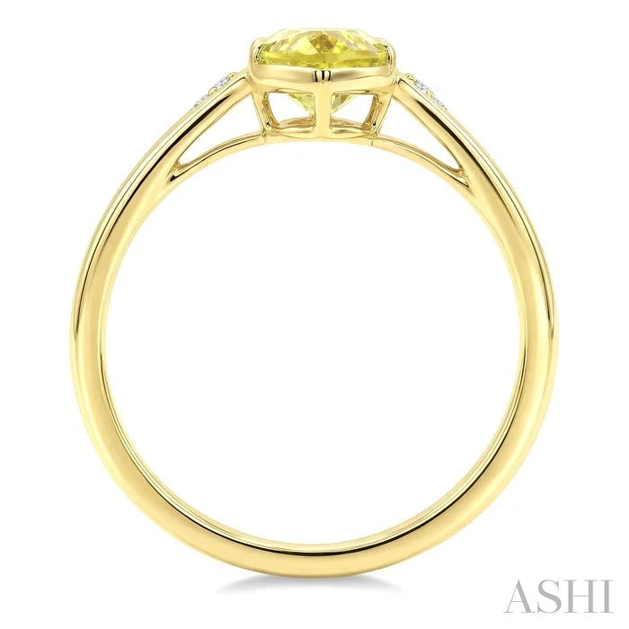 Evoque Gemstone Oval Shape & Diamond Ring