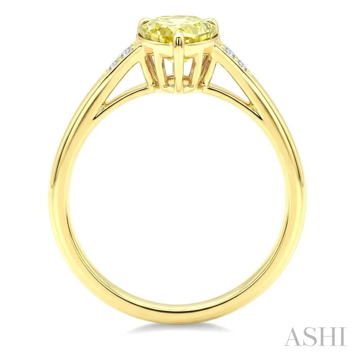 Evoque Gemstone Pear Shape & Diamond Ring