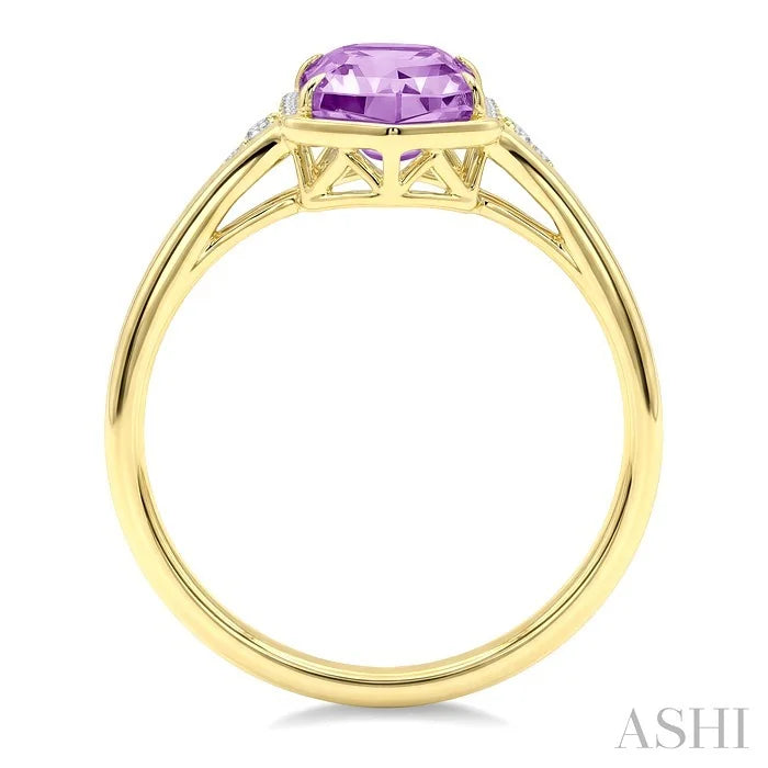 Evoque Gemstone Hexagon Shape & Diamond Ring