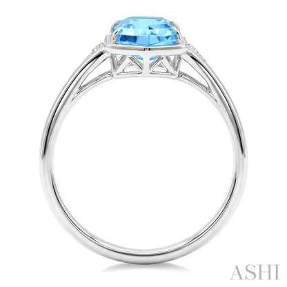 Evoque Gemstone Hexagon Shape & Diamond Ring