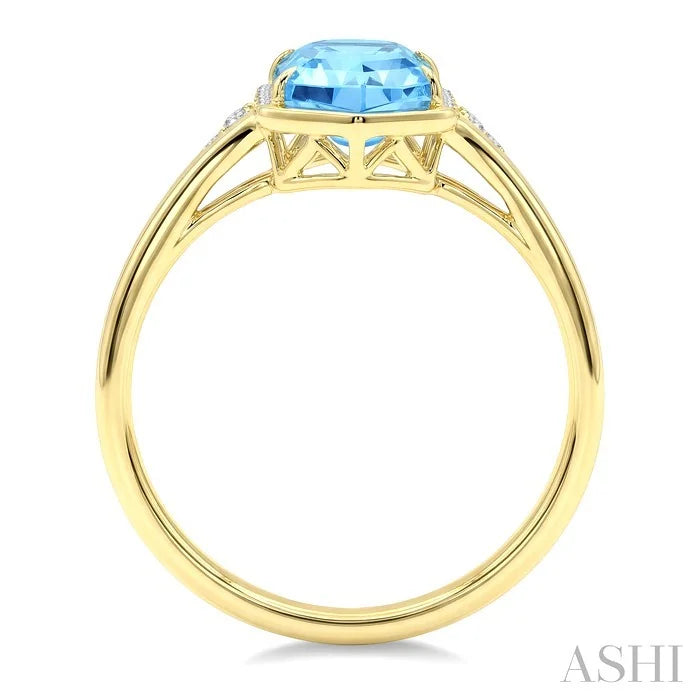 Evoque Gemstone Hexagon Shape & Diamond Ring