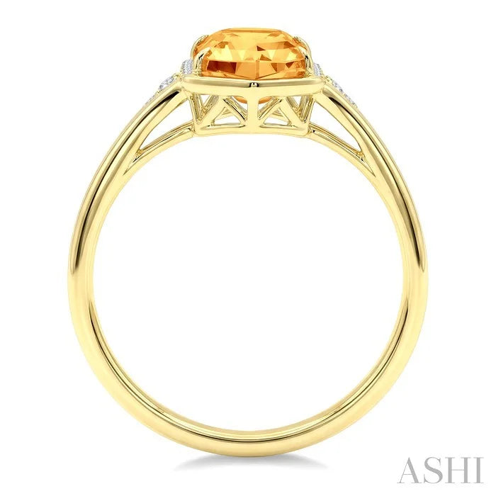 Evoque Gemstone Hexagon Shape & Diamond Ring