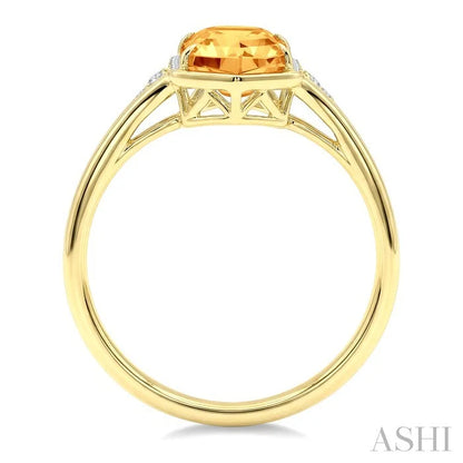 Evoque Gemstone Hexagon Shape & Diamond Ring