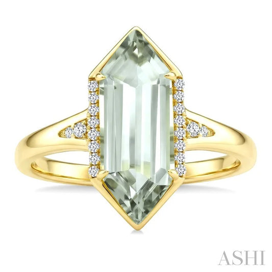 Evoque Gemstone Hexagon Shape & Diamond Ring