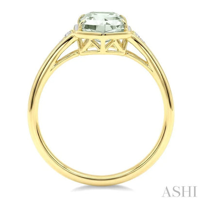 Evoque Gemstone Hexagon Shape & Diamond Ring
