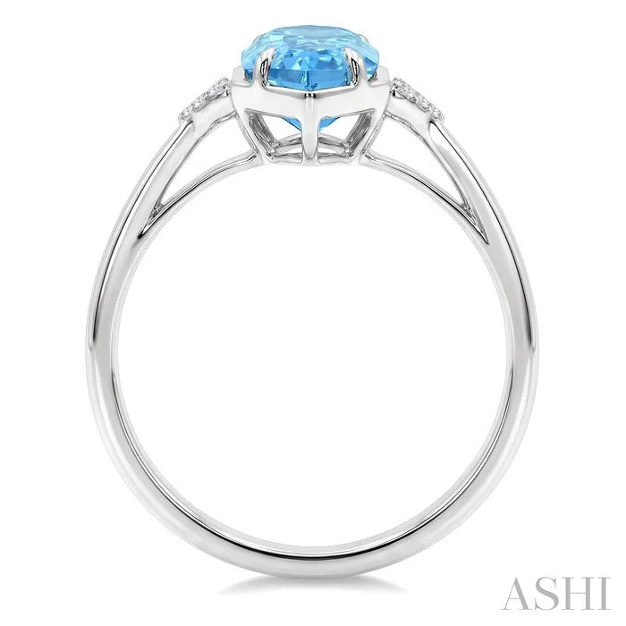 Evoque Gemstone Hexagon Shape & Diamond Ring